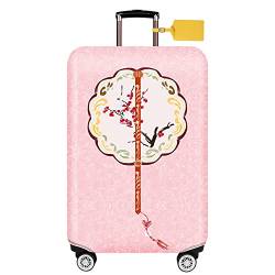 FANSU Elastisch Kofferhülle Kofferschutzhülle, Chinesischer Stil für 18 bis 32 Zoll Reisekoffer Schutzhülle mit Reißverschluss, Waschbar Gepäckabdeckung (Rosa,M(21-24in)) von FANSU