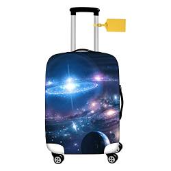 FANSU Elastisch Kofferhülle Kofferschutzhülle, Universum Stil Reisekoffer Schutzhülle mit Reißverschluss, Elasthan, Waschbar Gepäckabdeckung - 18 bis 32 Zoll (XL(29-32in),Galaxis) von FANSU
