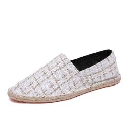 FANSU Espadrilles für Damen Herren, Sommer Beiläufige Art und Weise Geflochten Leinen Espadrilles Damen Atmungsaktiv & Bequem Slip-on Canvas Schuhe von FANSU