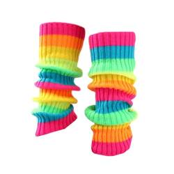 FANSU Stulpen Damen Leg Warmers Beinwärmer Frauen Winter Legwarmers Verdicken Bein Stulpen Mädchen für Tanz, Ballett, Fitness, Yoga (1 Paar,Regenbogen-Stil) von FANSU