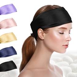 FANTASTIC HOUSE Seiden-Spa-Stirnband zum Waschen des Gesichts, 22 Momme 100% Maulbeerseide, Schal für Haarwickel in der Nacht, verstellbares Pferdeschwanz-Kopfwickel-Haarband für Frauen und Mädchen von FANTASTIC HOUSE