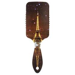 FANTAZIO Romantische Paris Eiffelturm Nacht Landschaft Stylingbürste Haarbürste ideal zum Glätten, Glätten, Entwirren von oben, antistatisch von FANTAZIO