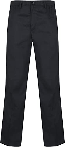 FASHION 7STAR Herren Rugbihose Smart Pockets für Erwachsene, elastische Taille, volle Länge mit Knopf, Freizeithose, navy, 30W x 27L von FASHION 7STAR