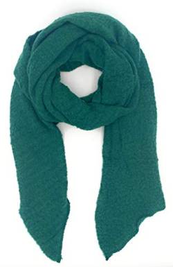 FASHION YOU WANT Damen weicher unifarbener Web Schal in asymmetrischer Form, Winter, Stola Pcpyron Long Scarf Noos (dunkelgrün) von FASHION YOU WANT.DE