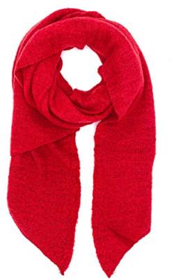 FASHION YOU WANT Damen weicher unifarbener Web Schal in asymmetrischer Form, Winter, Stola Pcpyron Long Scarf Noos (knallrot) von FASHION YOU WANT.DE