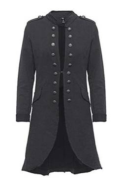 Fashion You Want Damen Blazer Damenjacke Admiral Jacke Military Army Style Lang S -XXL XXXL 4XL 5XL (as3, Alpha, 3X_l, Regular, Regular, dunkelgrau) von FASHION YOU WANT.DE