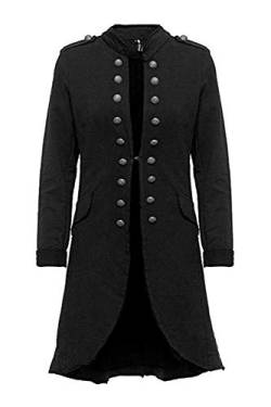 Fashion You Want Damen Blazer Damenjacke Admiral Jacke Military Army Style Lang S -XXL XXXL 4XL 5XL (as3, Alpha, 3X_l, Regular, Regular, schwarz) von FASHION YOU WANT.DE