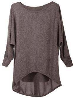 Fashion You Want Pullover/T-Shirt Oversize (Made In Italy) - Damen Loose Fit (Oversize) (dunkelgrau, 44/46) von FASHION YOU WANT.DE