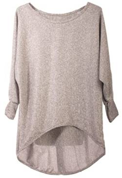 Fashion You Want Pullover/T-Shirt Oversize (Made In Italy) - Damen Loose Fit (Oversize) (grau, 40/42) von FASHION YOU WANT.DE