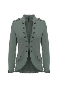 FASHION YOU WANT Damen Blazer Damenjacke Military kurz mit Knöpfe S-5XL Urban Streetwear ideal auch für Karneval Karnevalskostüm (as3, Alpha, m, Regular, Regular, Khaki) von FASHION YOU WANT