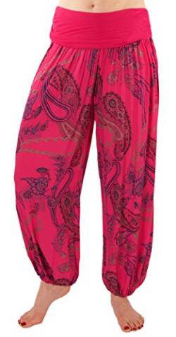 FASHION YOU WANT Damen Haremshose Pumphose Sommerhose großes Bandanamuster (48/50, pink) von FASHION YOU WANT