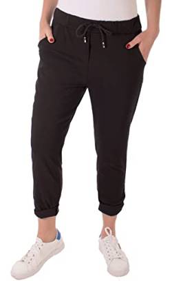 FASHION YOU WANT Damen Hose Stretch Sweatpants Jogginghose für Freizeit Boyfriend Baggyhose (as3, Numeric, Numeric_46, Numeric_48, Regular, Regular, schwarz) von FASHION YOU WANT