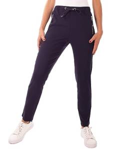 FASHION YOU WANT Damen Hose Stretch Sweatpants Jogginghose für Freizeit Gr.36-54 Schlupfhose mit elastischem Bund, mit Kordelzug (52, Marine) von FASHION YOU WANT