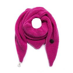 FASHION YOU WANT Damen KuschelSchal, Teddyfell Baumwolle Dreieckstuch Frauen Winterschal Herbstschal Warm Dreieck Schal Halstuch Scarf (fuchsia) von FASHION YOU WANT