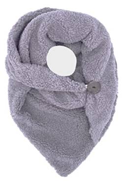 FASHION YOU WANT Damen KuschelSchal, Teddyfell Baumwolle Dreieckstuch Frauen Winterschal Herbstschal Warm Dreieck Schal Halstuch Scarf (grau), Extra breit von FASHION YOU WANT