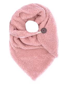 FASHION YOU WANT Damen KuschelSchal, Teddyfell Baumwolle Dreieckstuch Frauen Winterschal Herbstschal Warm Dreieck Schal Halstuch Scarf (hellrosa) von FASHION YOU WANT