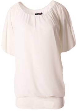 FASHION YOU WANT Damen Oversize Oberteile Tshirt/Pullover Größe 34 bis 50 Uni Übergrößen Shirt Langarm (Kurzarm weiß, 48/50) von FASHION YOU WANT