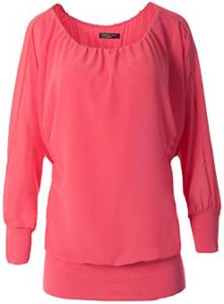 FASHION YOU WANT Damen Oversize Oberteile Tshirt/Pullover Uni Übergrößen Shirt Langarm (pink, 40/42) von FASHION YOU WANT