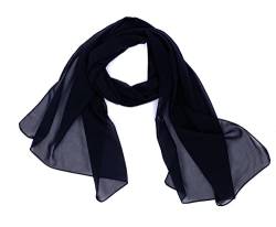 FASHION YOU WANT Damen Schal Stola Halstuch Tuch Seidentuch aus Chiffon für Frühling Sommer Ganzjährig (schwarz) von FASHION YOU WANT