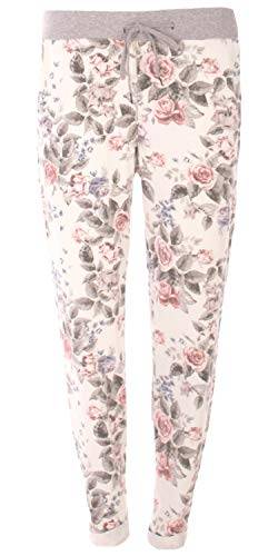 FASHION YOU WANT Damen SweatpantsGröße 34-50 Baggy Hose Boyfriend Freizeithose Sporthose All-Over Roses Print Big Size bis Übergröße (J10, 44/46) von FASHION YOU WANT