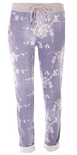 FASHION YOU WANT Damen SweatpantsGröße 34 50 Baggy Hose Boyfriend Freizeithose Sporthose All Over Roses Print Big Size bis Übergröße (J13, 42/44) von FASHION YOU WANT