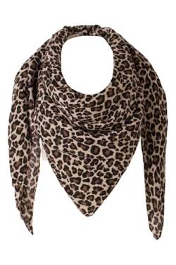 FASHION YOU WANT XXL Tuch LEO Farben Farbwahl Halstuch Musselintuch Musselin Leopard Muster Damen Damenhalstuch Dreieckstuch Schal Frauen leicht (doppellagig) (Leo klein beige) von FASHION YOU WANT