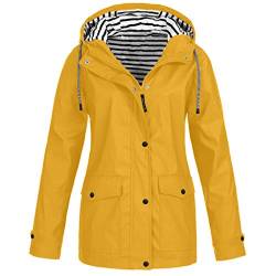 FASLOLSDP Regenjacke Damen Wasserdicht Atmungsaktiv Windjacke Camping Outdoor Trekking Damen Regenmantel Wandern Winddicht Leichte Regenjacke von FASLOLSDP