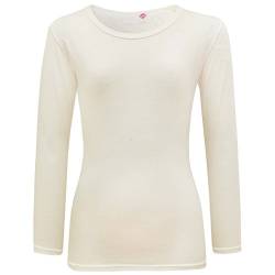 Mädchen Einfarbiges Langarmshirt Shirt Größe 122-158 Neu - 122-128, Creme von FAST TREND CLOTHING