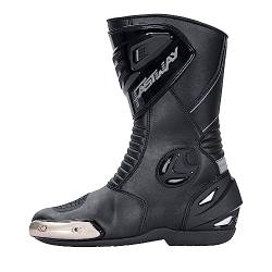 FAST WAY FRS-1 Motorrad Schuhe Herren & Damen, CE Zertifizierte Motorradschuhe, Racing Motorradstiefel mit Schleifer, Racing Boots mit Verstärkungen an Schienbein, Ferse & Knöchel, Größe 44 von FAST WAY