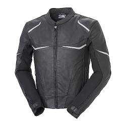 FAST WAY Sport Men 191 Motorrad Lederjacke Herren, Motorradjacke Herren Mit Protektoren, Entnehmbare Schulter- & Ellenbogenprotektoren, Motorrad Jacke Herren mit Verbindungsreißverschluss, Gr. 58 von FAST WAY