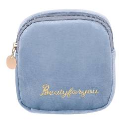 FAVORTALK Make-up-Tasche für Damen, klein, 2 Stück, Make-up-Tasche und Münztasche, tragbare Kosmetiktasche, Reise-Organizer, Kulturbeutel, babyblau, 13 X 12.5 X 3.5 cm / 5.12 X 4.92 X 1.38 inches, von FAVORTALK