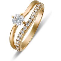 FAVS Fingerring FAVS Damen-Damenring 375er Gelbgold 18 Zirkonia, Zirkonia, synthetisch von FAVS