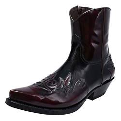 FB Fashion Boots Unisex Cowboy Stiefel Emilio Burdeos Negro Westernstiefelette Lederstiefel 45 EU von FB Fashion Boots