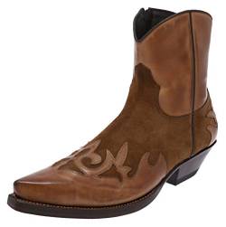 FB Fashion Boots Unisex Cowboy Stiefel Emilio Cognac Westernstiefelette Lederstiefel Beige 45 EU von FB Fashion Boots