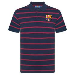 FC Barcelona - Herren Polo-Shirt mit Streifen - Offizielles Merchandise - Geschenk für Fußballfans - Dunkelblau - L von FC Barcelona