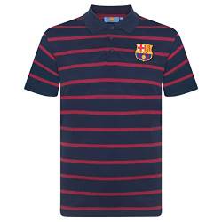 FC Barcelona - Herren Polo-Shirt mit Streifen - Offizielles Merchandise - Geschenk für Fußballfans - Dunkelblau - XXL von FC Barcelona