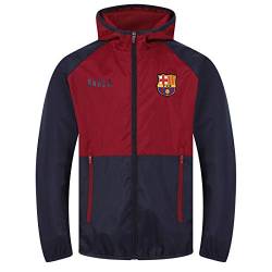 FC Barcelona - Herren Wind- und Regenjacke - Offizielles Merchandise - Dunkelblau & Rot - L von FC Barcelona