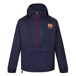 FC Barcelona - Herren Wind- und Regenjacke - Offizielles Merchandise - Geschenk für Fußballfans - Dunkelblau/Halber Reißverschluss - L von Barcelona