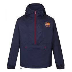 FC Barcelona - Herren Wind- und Regenjacke - Offizielles Merchandise - Geschenk für Fußballfans - Dunkelblau/Halber Reißverschluss - M von Barcelona