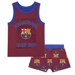 FC Barcelona - Jungen Unterwäsche-Set - Boxershorts & Unterhemd - Offizielles Merchandise - Geschenk für Fußballfans - 8-9 Jahre von FC Barcelona
