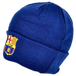 Unisex Beanie / Mütze / Strickmütze mit FC Barcelona Logo (Einheitsgröße) (Marineblau) von FC Barcelona