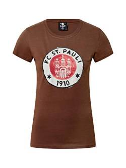 FC St. Pauli Frauen Damen T-Shirt Logo Paint Gemalt braun (S) von FC St. Pauli