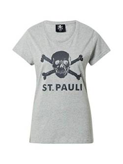 FC St. Pauli Frauen T-Shirt Totenkopf - grau (M) von FC St. Pauli