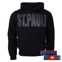 FC St. Pauli Kapuzenpullover Hoodie Aufdruck Black Block ST. Pauli Unisex Damen Herren schwarz + 2X FANERGY Traubenzucker (as3, Alpha, l, Regular, Regular) von FC St. Pauli