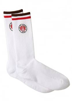 FC St. Pauli -Logo, Tennissocken weiß (DE/NL/SE/PL, Numerisch, 42, 46, Regular, Regular, Weiß) von FC St. Pauli