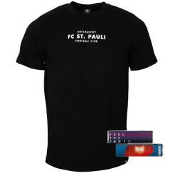 FC St. Pauli T-Shirt Oberteil Kurzarm Aufdruck Anti - Damen Herren Unisex weiß schwarz + 2 x FANERGY Traubenzucker (DE/NL/SE/PL, Alphanumerisch, 3XL, Regular, Regular, schwarz) von FC St. Pauli