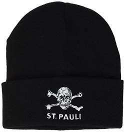 FC St. Pauli Totenkopf Beanie Wintermütze (schwarz, one size) von FC St. Pauli