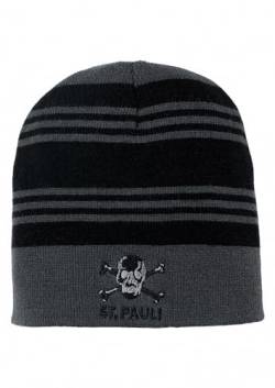 FC St. Pauli - Totenkopf - Wendemütze Beanie schwarz-grau von FC St. Pauli