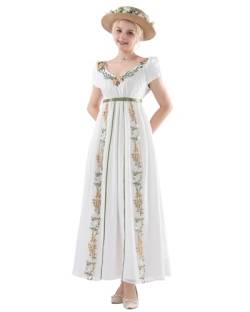 FCCAM Regency Kleider für Frauen 1800er Vintage Kleid Viktorianisches Ballkleid Glegantes Kleid Empire Taille Kleid, S von FCCAM