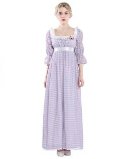 FCCAM Renaissance Kleid Damen Viktorianisches Kleid Damen Regency Kleid Jane Austen Lange Vintage Kleid Viktorianische Ballkleid Empire Taille Kleid XXL von FCCAM
